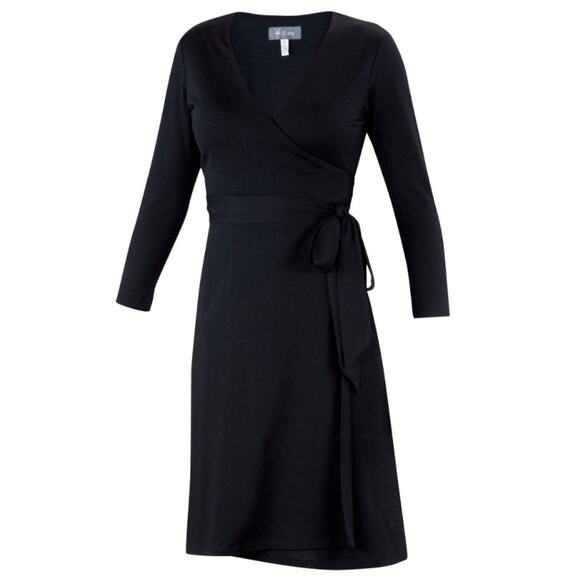 Ibex Ferryn Wrap Dress •XS• Long Sleeve Merino Wool Teal Blue Made In USA - Picture 2 of 8